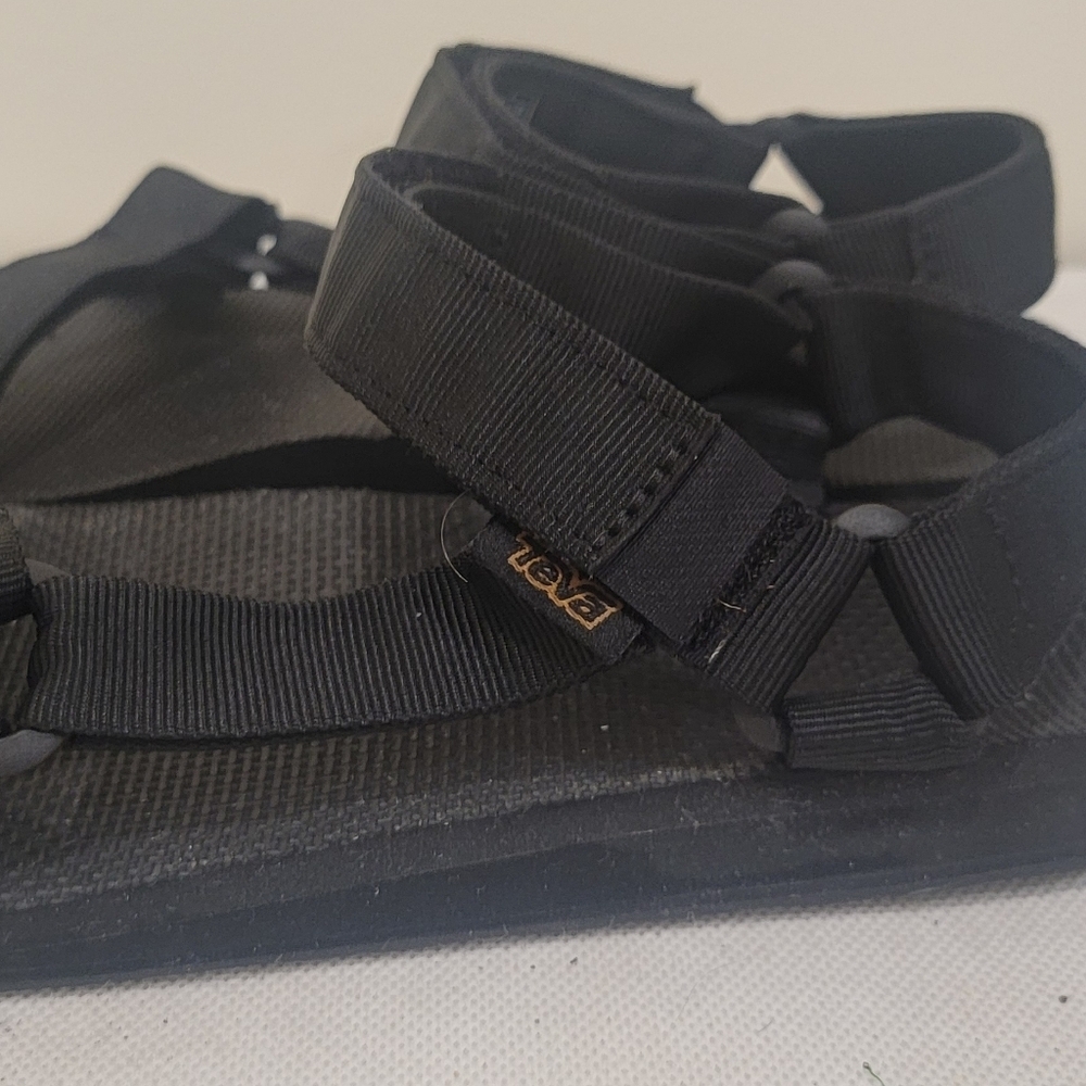 MEN'S TEVA ORIGINAL UNIVERSAL BLACK SANDALS (sz 12) - Picture 3 of 4